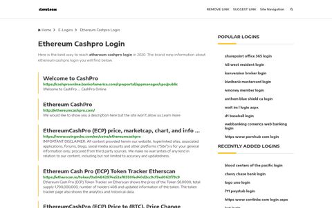 Ethereum Cashpro Login ❤️ One Click Access