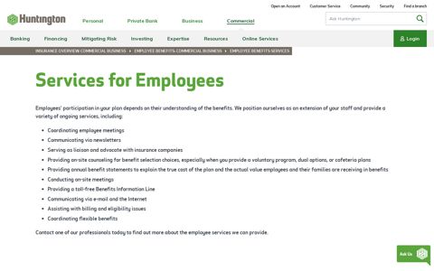 Employee Benefits Services | Huntington