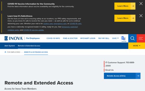 Remote and Extended Access | Inova