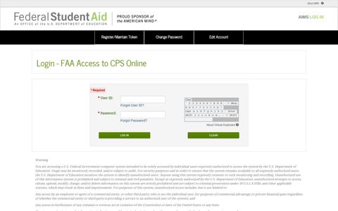 Federal Student Aid - Login - FAA Access to CPS Online - US ...