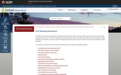 Fair Housing Information | Enfield, CT - Official Website