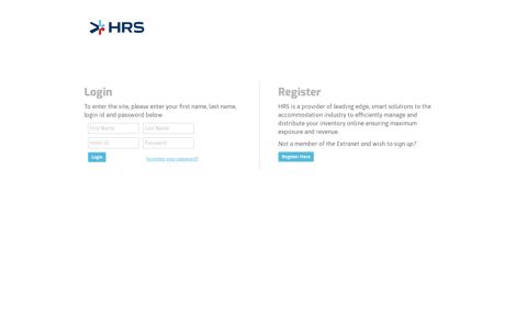 HRS - Hotel Administration Site - Site Login