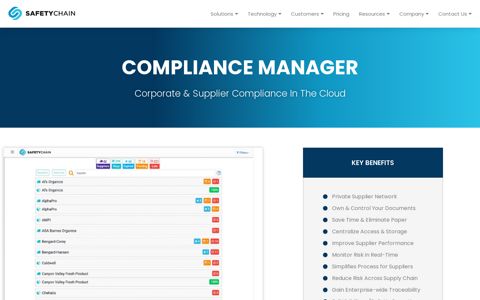 Centralized Supplier Compliance Software | SafetyChain