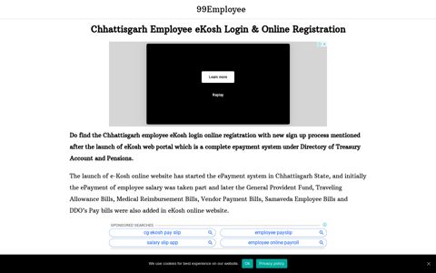 Chhattisgarh Employee eKosh Login & Online Registration