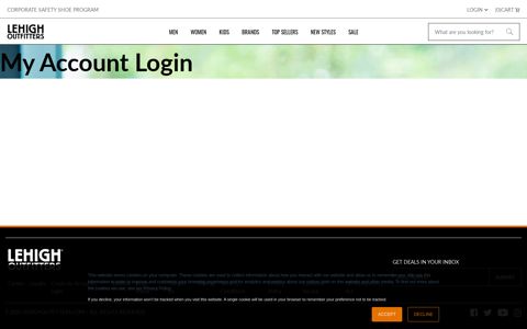 My Account Login - Lehigh Outfitters