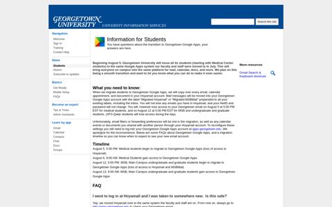 Students - Georgetown Google Apps Help - Google Sites