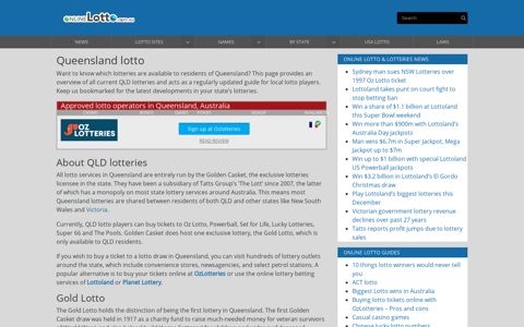 Queensland lotto | Best QLD lotteries | Gold Lotto and Powerball