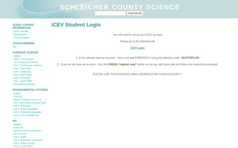 iCEV Student Login - SCHLEICHER COUNTY SCIENCE
