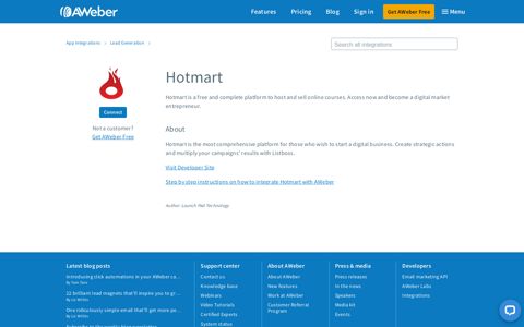 Integrate AWeber with Hotmart