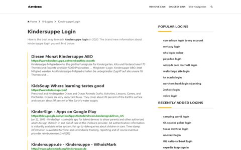Kindersuppe Login ❤️ One Click Access - iLoveLogin