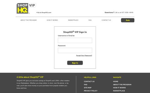 Sign In | ShopHQ VIP
