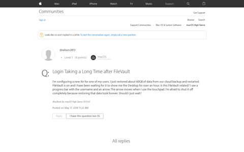 Login Taking a Long Time after FileVault - Apple Community