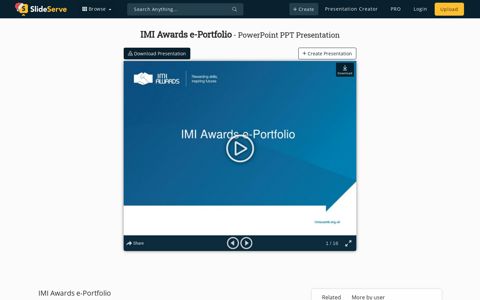 PPT - IMI Awards e-Portfolio PowerPoint Presentation, free ...