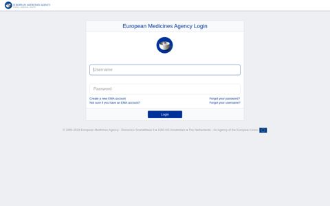 European Medicines Agency - Login