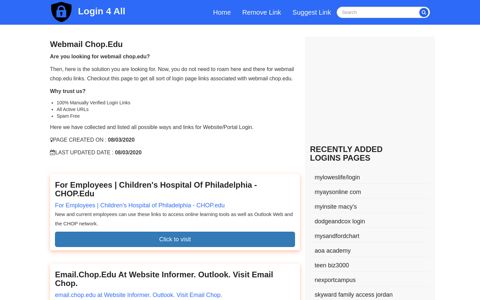 webmail chop.edu - Official Login Page [100% Verified]