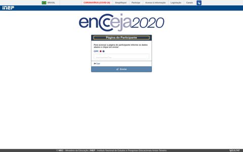 ENCCEJA- Página do Participante. - INEP - Instituto Nacional ...