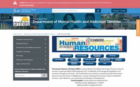 HRD- Test Home Page - CT.gov