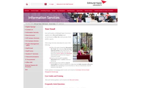 Staff Email - Edinburgh Napier Staff Intranet