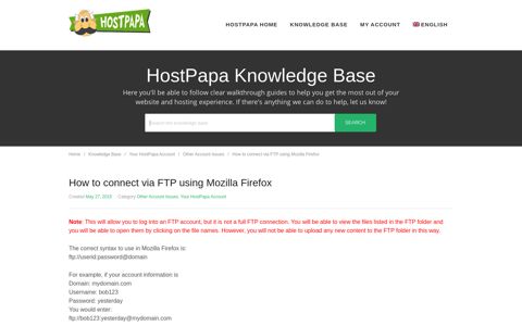 How to connect via FTP using Mozilla Firefox - HostPapa
