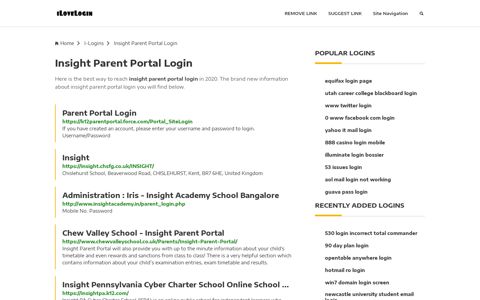Insight Parent Portal Login ❤️ One Click Access - iLoveLogin