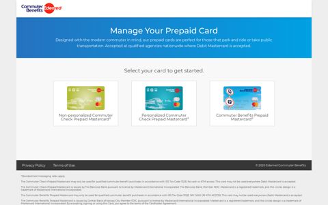 Non-personalized Commuter Check Prepaid Mastercard