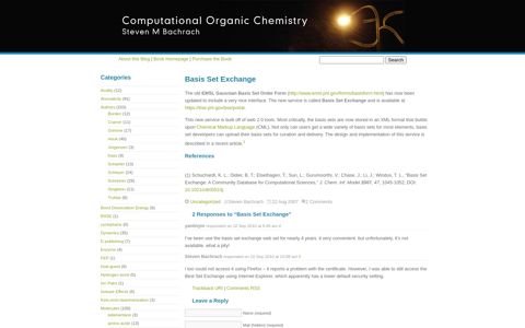 Computational Organic Chemistry » Basis Set Exchange