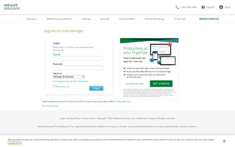Account Manager Login | Network Solutions