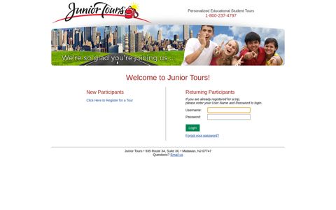 Junior Tours: Register or Make Payment