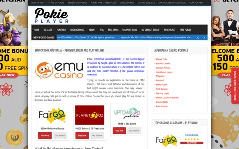 EMU Casino Australia - Login, mobile, deposit codes, no ...