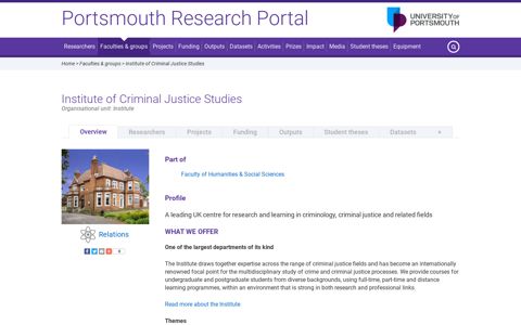 Institute of Criminal Justice Studies - Portsmouth Research ...