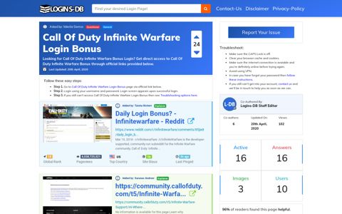 Call Of Duty Infinite Warfare Login Bonus - Logins-DB