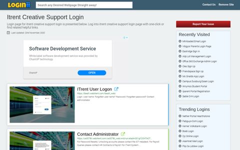 Itrent Creative Support Login