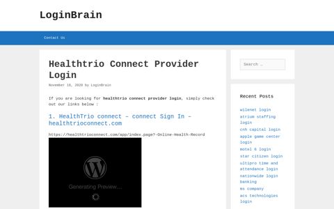 healthtrio connect provider login - LoginBrain