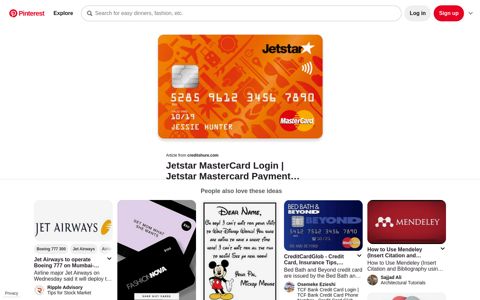 Jetstar MasterCard Login | Credit card application, Rewards ...