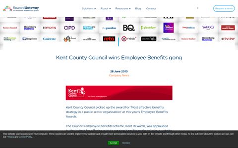 Kent County Council wins Employee Benefits gong - Reward ...