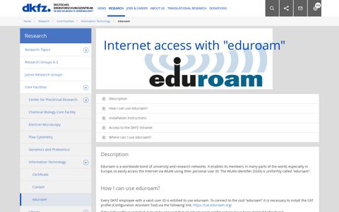 Internet access with "eduroam" - German Cancer Research ...