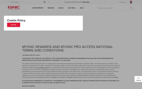 My GNC Rewards Terms and Conditions | GNC - GNC.com
