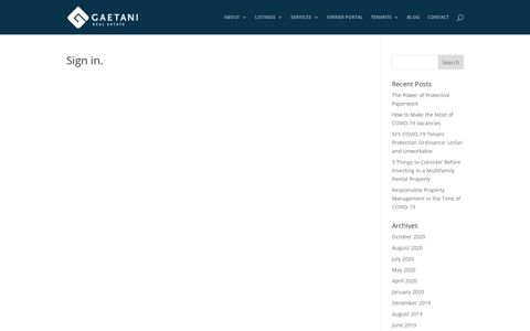 Owner Portal | Gaetani Real Estate