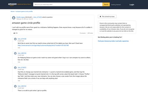 amazon game circle profile - Amazon Forum