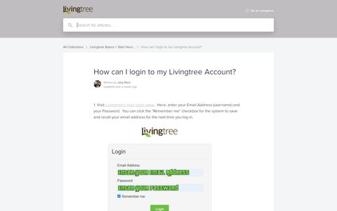 How can I login to my Livingtree Account? | Livingtree Support ...