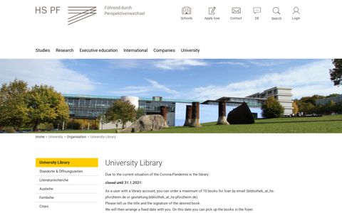University Library - Hochschule Pforzheim