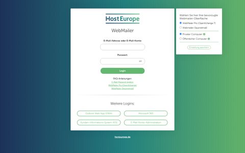 Webmailer - Host Europe