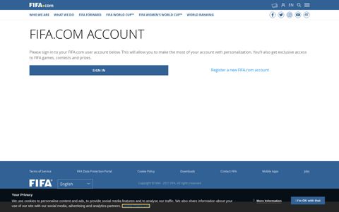 Log-in with FIFA.com account - FIFA.com