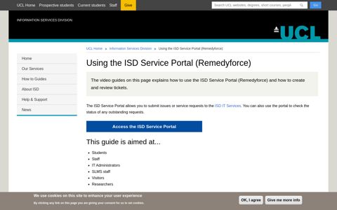 Using the ISD Service Portal (Remedyforce) | Information ...