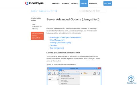 Server Advanced Options (demystified) – GoodSync