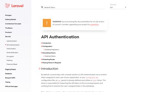 API Authentication - Laravel - The PHP Framework For Web ...