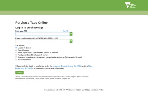 Purchase Tags Online - Agriculture Victoria