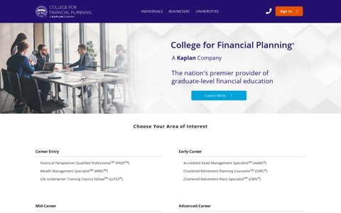 College for Financial Planning | CFFP | A Kaplan Company