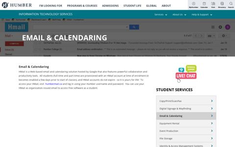 Email & Calendaring - Humber ITS - Humber College