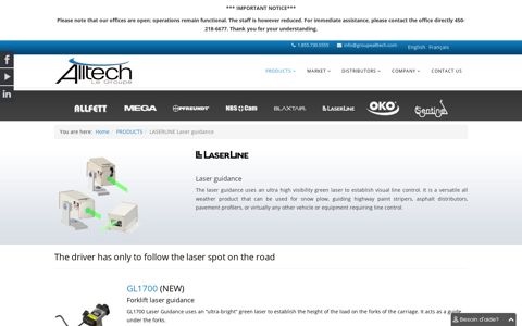 LASERLINE Laser guidance - Groupe Alltech